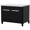 Cozze® | Cucina da esterno bassa H70 cm con piano in acciaio inox | Altezza ideale per plancha | 2 ante | 2 ripiani fissi | 6 ganci | 4 ruote Ø75 mm | Struttura in acciaio verniciato | Max 100 kg