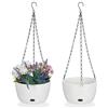 Relaxdays Vasi da Parete con Riserva d'Acqua, Set da 2, HxD 56x20,5 cm, Portafiori Sospeso per Esterni e Interni, Bianco