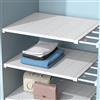 Tielag Scaffale estensibile per armadio, ripiani espandibili, divisorio regolabile, separatore per mensole a tensione, larghezza 42 cm, lunghezza 48-80 cm