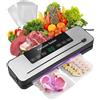 Cexovo 5 in 1 Macchina Sottovuoto per Alimenti Sigillatore Sottovuoto Vacuum Sealer con 40 Sacchetti Sottovuoto, Digitale a LED Visibile, con Taglierina, per Alimenti Freschi Secchi e Umidi