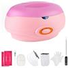 SWAWIS Scalda Paraffina Cera 200W Paraffina Mani Piedi Dispositivo di Paraffina Kit, Paraffina Bagno di cera cui 2 x 450g Paraffina Solida Nutre la Pelle con Umidità, Rosa