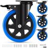 Humagineer 150mm Rotelle per Mobili Pesanti con Doppio Freno, Ruote Girevoli per Carichi Pesanti Portata 1200KG, Rotelle in Poliuretano Silenziose e Resistenti, Ruote per Carrelli, Set di 4 Pezzi