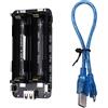 VooGenzek 18650 Scudo batteria con cavo USB, scudo di espansione della batteria 3V/1A 5V/2A, caricatore micro USB di tipo B e porta di tipo C, compatibile con Raspberry Pi, Arduino, Wemos
