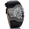 JewelryWe Orologio da Polso Grande Punky Militare Sportivo per Uomo,Orologio in Cuoio con Quadrantini Finti,Regalo