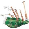 Tartancity Cornamusa giocabile per bambini, dimensioni junior in palissandro con copertura Mackenzie o tartan verde irlandese, cornamusa per principianti per bambini, stile scozzese e irlandese (verde irlandese)