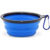 SOLUZIONIGIARDINO Ciotole per Cani da Viaggio 300 ml, Ciotola Pieghevole per Cani Acqua e Crocchette, Realizzata in Silicone Ciotola Portatile per Gatti con Moschettone, Accessori Gatto (Blu)