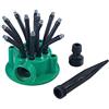 Maximex Irrigatore da giardino con bracci flessibili, 12 bracci flessibili, irrigato per aiuole e prato, risparmio idrico