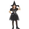 FIESTAS GUIRCA Costume da strega ragnatela argentata - strega con cappello da strega - costume bambina Halloween 7-9 anni