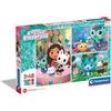 Clementoni - 25289 - Supercolor Puzzle - Gabby's Dollhouse - 3X48 Pezzi (Include 3 Puzzle Da 48 Pezzi) - Puzzle Bambini 4 Anni, Puzzle Cartoni Animati - Made In Italy