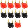 VGOL 10 Pezzi 4mm Doppio Banana Plugs Vite Tipo Altoparlante Cavo Connettore Placcato Oro Banana Plug Jack Presa Per Cavi Altoparlanti (Nero E Rosso)