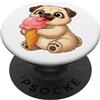 Cute Puppy Holding Ice Cream Cone Sweet Pup Summer Co. PopSockets PopGrip Adesivo