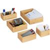 Relaxdays Scatole Portaoggetti, Set 5 Organizer per Cassetti, Svuotatasche in Bambù per Bagno & Ufficio, Legno Naturale
