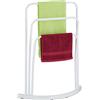 Relaxdays Portasciugamani da Terra in Acciaio, 3 Aste per Asciugamani da Bagno, HLP: 86x66x21 cm, Portasalviette, Bianco