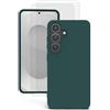 EVETANE Cover Galaxy S25 Plus e 2 schermi di protezione - Silicone - Verde - refurbished