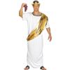 FIESTAS GUIRCA | Costume da Cesare Romano Adulto (48-50/M) - Toga - Costumi da Imperatore e Leader per Feste Romane e Greche, Halloween, Carnevale e Balli in Maschera - Ideale per Uomo - Bianco e Oro