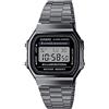 Casio Retro-Vintage - Orologio da polso da unisex al quarzo casual cinturino in acciaio inox nero cassa in resina display digitale nero - A168WGG-1A