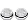 QUARKZMAN 2Pz Vetro Spia Olio Compressore Aria M26 x 1.5mm Maschio Indicatore Livello Liquido Testa Esagonale Plastica Olio Vista O-Ring per Aria Compressore Raccordi, Trasparente