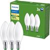 PHILIPS Lampadina LED Philips UltraEfficient, Confezione da 3, B35, E14, 485 Lumen, 40 W, Risparmio Energetico, EyeComfort, Lunga Durata, Luce Bianca Calda 2.700 K, Design Classico, Smerigliata