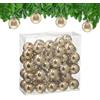 Relaxdays Palline di Natale, Set da 50 Palle Albero, Addobbi Natalizi, ∅ 6 cm, Sfere in Plastica Lucida, Champagne