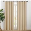 NICETOWN Tende Oscuranti per Camera da Letto Moderna Decorazione Tenda con Anelli Termiche Isolante per Salotto Soggiorno Finestra 2 Pannelli 140x220 CM Beige