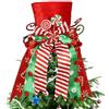 yofit Cappello a punta per albero di Natale, grande cappello rosso con fiocco a righe e lecca-lecca, decorazioni per albero di Natale, decorazioni per la scrivania, per la casa, le vacanze natalizie