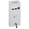 Relaxdays Posacenere da Muro per Esterno, Ceneriera con Chiave, Contenitore Interno Rimovibile, 32,5 x 15 x 6 cm, Bianco
