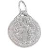 Minoplata Medaglia di San Benedetto 14 mm in argento sterling 925, 14mm, Argento Sterling, Non applicabile.
