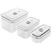 ZWILLING Fresh & Save - Set di contenitori sottovuoto, S, M, L, 3 pezzi, plastica, colore bianco