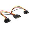 Delock SATA-Kabel Delock 15pin SATA -> 2x SATA St/Bu 0.15m [60128]