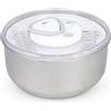 Zyliss Easy Spin 2 Centrifuga Per Insalata, Grande, Acciaio Inossidabile, Bianco, Insalatiera con Coperchio, Scolaverdure, Lavabile in Lavastoviglie