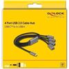 DELOCK 4 Port USB 2.0 Kabel-Hub USB Type-C Anschluss 60cm