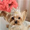 Lovelyshop Pet serie Argento Placcato Royal Strass Perla Completa Rotonda Cane/Gatto Corona per Costume Accessori Per Capelli-XS
