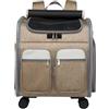 Galatée Zaino Per Cani Con Ruote Removibili, Borsa Da Viaggio Per Cani Approvata Dalle Compagnie Aeree, Passeggino Pieghevole Per Animali Domestici Con Finestre Di Ventilazione In Rete(Cachi)