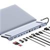 TKMARS Docking Station 12 in 1 Hub USB C - Doppio Display 4K HDMI/DisplayPort, Supporto Laptop con Carica PD 87W, Lettore TF/SD 1TB e Trasmissione Dati 5Gbps, Compatibile Windows/macOS