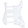 Musiclily Pro 11 Fori Round Corner HSS Battipenna Pickguard 3 strati Bianco | per Chitarra Elettrica USA/Mexican Strat con 2 Vite per Montaggio Humbucking Open Pickup