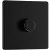 British General BG Electrical, interruttore dimmer intelligente a parete singola, 2 vie, piastra frontale senza viti, piastra piatta premium, nero opaco, 200 W, FFB81