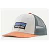 Patagonia P-6 Logo Lopro Trucker Hat Wht/Peach Capp Visiera