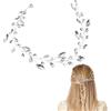 XFSRG Capelli Sposa Foglia Donna Cerchietto Nozze Argento Elegante Cristalli Capelli Strass Wedding Hair Vines Accessori per Donne Ragazze