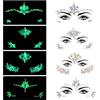 GDJIAJT 4 Set di Gemme per il viso, Tatuaggio Temporaneo, Tatuaggio Gioielli Viso Sirena Strass - Adesivi Corpo Lacrime di Cristallo Pietre