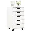 Relaxdays cassettiera su Ruote 5 cassetti, mobiletto da scrivania Bianco 66,5x40x40 cm