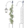 Relaxdays Supporto per rampicanti in Metallo, Gancio da Pastore, autoportante, Nero, 116 x 28 cm