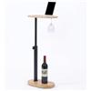 Relaxdays Tavolino Regolabile in bambù e Metallo, H 45-82 cm, 40 x 22 cm, Naturale/Nero