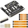 Coolwell PCIe to 2-CH PCIe HAT Adapter for Raspberry Pi 5 | Dual FFC Connectors | Stackable PCIe Gen2 HAT | Expand Pi 5 PCIe Interface | 16-PIN Cable Support