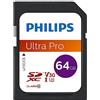 Philips Ultra Pro SDXC Card 64 GB UHS-I U3, velocità di lettura fino a 100 MB/s, V30, scheda di memoria per fotocamere, tablet, PC, lettore di schede, video 4K UHD