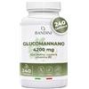 Bandini® GLUCOMANNANO FORTE 4.200 mg per Dose Giornaliera, 240 CAPSULE, Arricchito con Cromo, Vitamina B3 e Inulina, Integratore Alimentare con Formula Ad Alto Dosaggio, 100% Vegan, Made in Italy