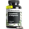 natural elements Magnesio Completo - qualità premium: a base di 5 composti di alta qualità - 400 mg di magnesio elementare per dose giornaliera - testato in laboratorio, vegano, ad alto contenuto