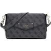 GUESS Eco Brenton Flap Shoulder Bag Coal Logo