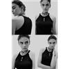 Intimissimi Crop Top A Costine In Cotone Superior Nero