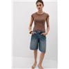 Intimissimi Maglia Manica Corta In Cotone Superior A Costine Naturale