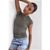 Intimissimi Maglia Manica Corta In Cotone Superior A Costine Verde